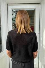 Black Yasmin Short Sleeve Knit