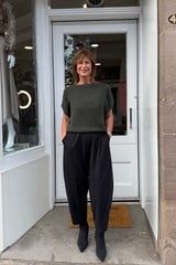 Khaki Green Yasmin Short Sleeve Knit