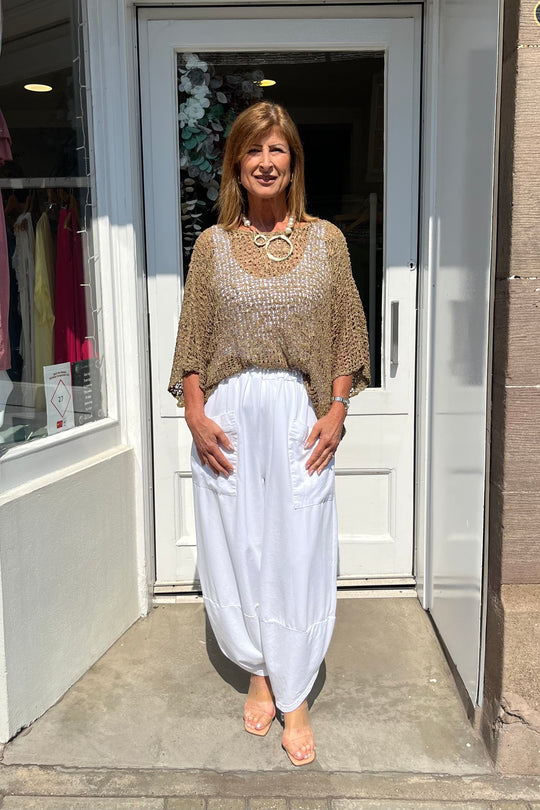 Latte Brown Popcorn Poncho Top