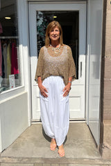 Latte Brown Popcorn Poncho Top
