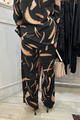 Black and Cream Abstract Trousers