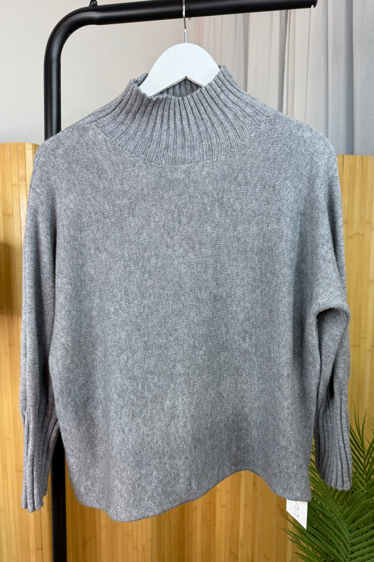 Grey Ribby Knit Jumper