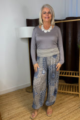 Stone Mandela Printed Hareem Trousers