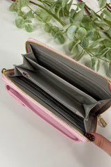 Light Pink Zip Wallet Crossbody Bag