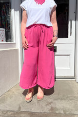 Fuchsia Pink Wide Leg Culottes