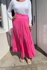 Cerise Pink Gypsy Maxi Skirt