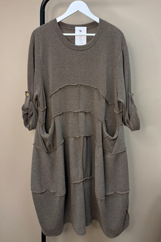 Mocha Seam Tunic Dress