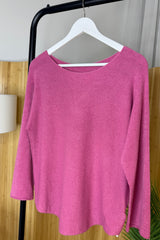 Soft Pink Plain Knitted Jumper