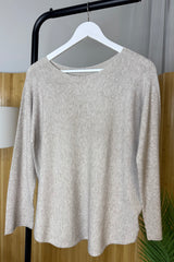 Taupe Plain Knitted Jumper