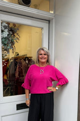 Dusky Pink Frill Sleeve Jackie Jumper