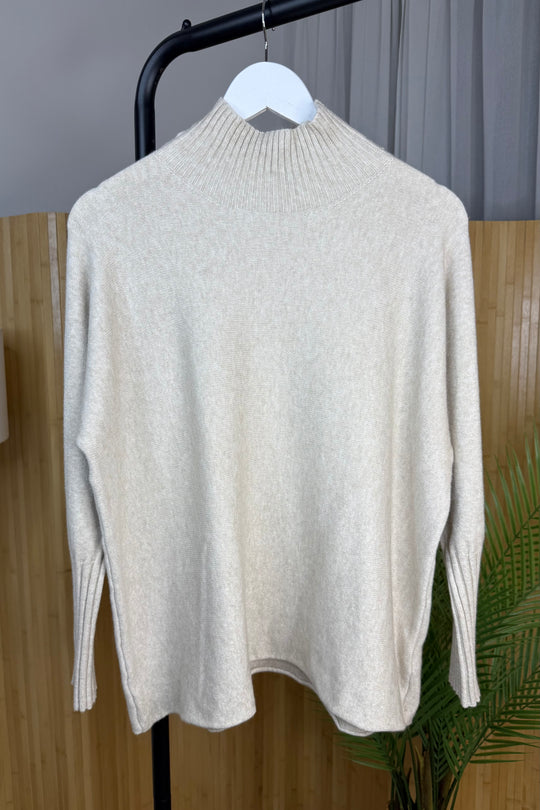 Beige Ribby Knit Jumper