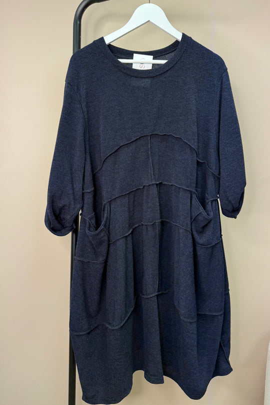 Navy Seam Tunic Dress