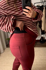 Burgundy Crinkle Magic Trousers