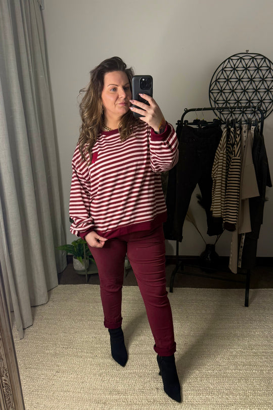 Burgundy Crinkle Magic Trousers