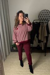 Burgundy Crinkle Magic Trousers