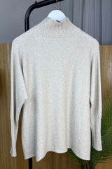Beige Ribby Knit Jumper