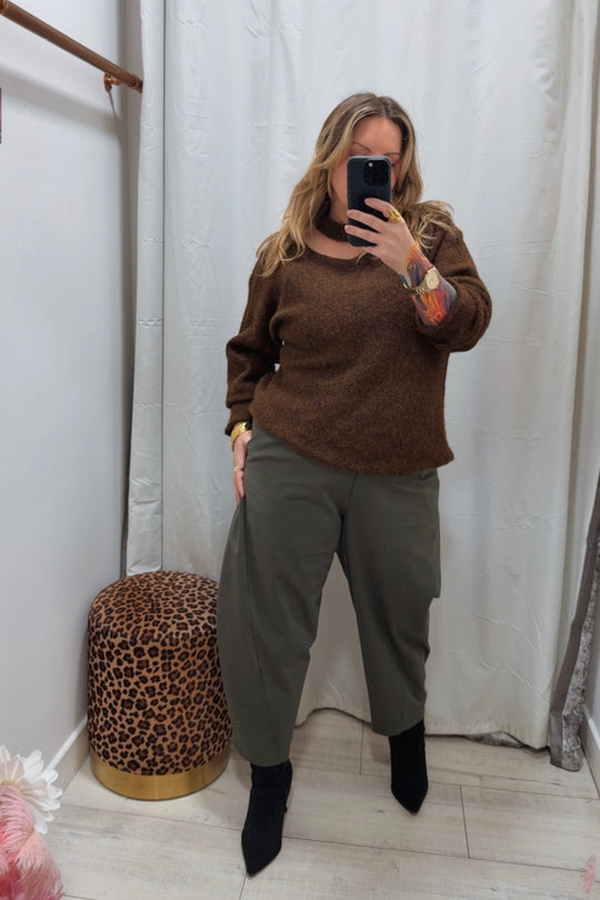 Khaki Green Bella Trousers