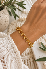 Sienna 18k Gold Plated Beaded Charm Bracelet