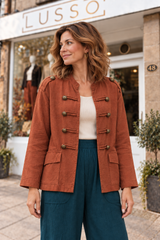 Polly Rust Military Lightweight Jacket