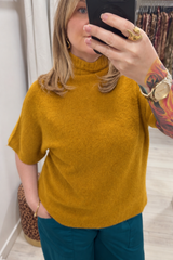 Saffron Anna Short Sleeve High Neck Jumper