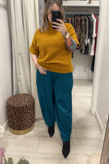 Saffron Anna Short Sleeve High Neck Jumper