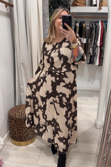 Cream Tessa Printed Dress