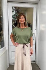Sage Green Molly Slash Neck Top