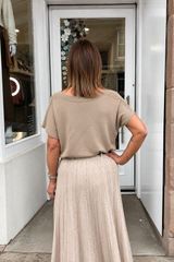 Camel Molly Slash Neck Top