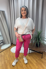 Fuchsia Pink Curvy Cargos