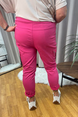 Fuchsia Pink Curvy Cargos