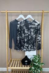 Tie Dye Long Sleeve Mesh Layering Top