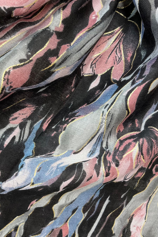 The Black Floral Scarf