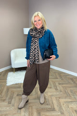 Chocolate Cotton Cocoon Trousers