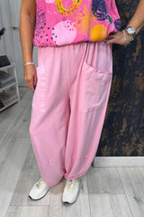 Barbie Pink Cotton Cocoon Trousers