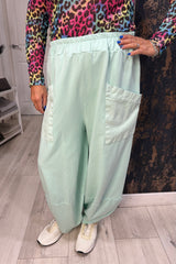 Mint Cotton Cocoon Trousers