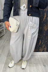 Dove Grey Cotton Cocoon Trousers