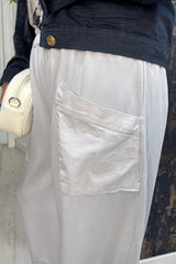 Dove Grey Cotton Cocoon Trousers