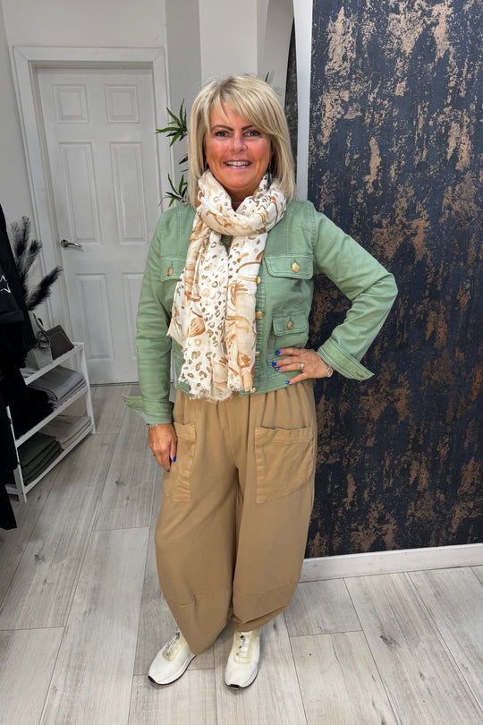 Camel Cotton Cocoon Trousers