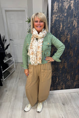 Camel Cotton Cocoon Trousers