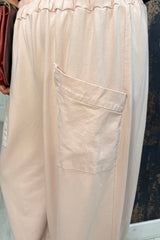 Salmon Pink Cotton Cocoon Trousers