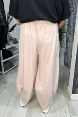 Salmon Pink Cotton Cocoon Trousers