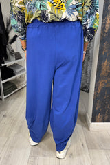 Cobalt Blue Cotton Cocoon Trousers