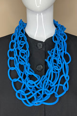 Electric Blue Short Chain Rubber Necklace