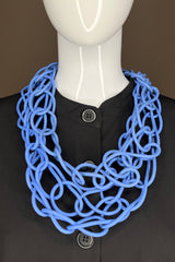 Sky Blue Short Chain Rubber Necklace