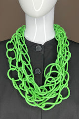 Lime Green Short Chain Rubber Necklace