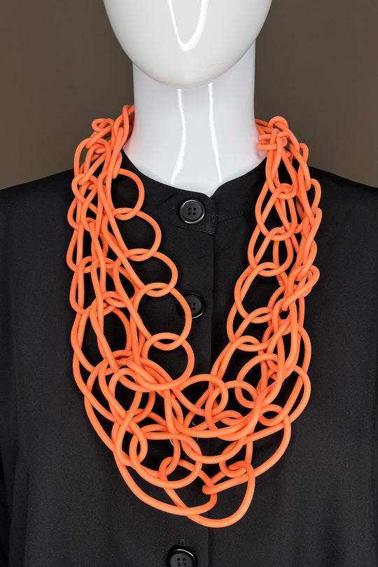 Coral Short Chain Rubber Necklace