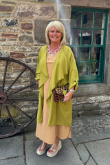 Olive Green Waterfall Cover Up