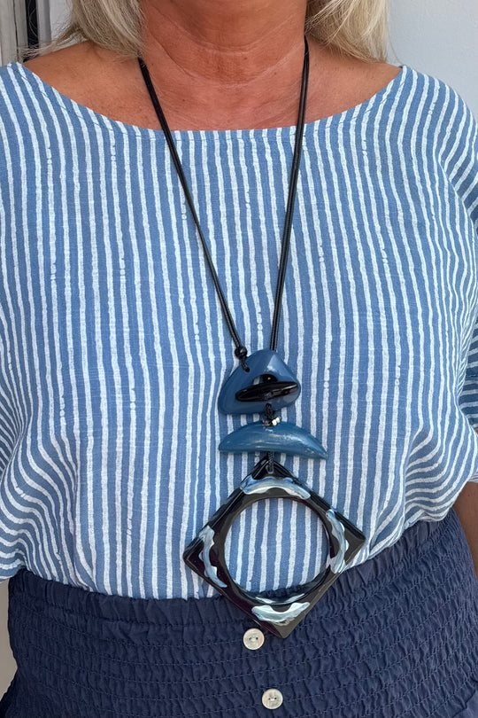 Black and Blue Stacked Necklace