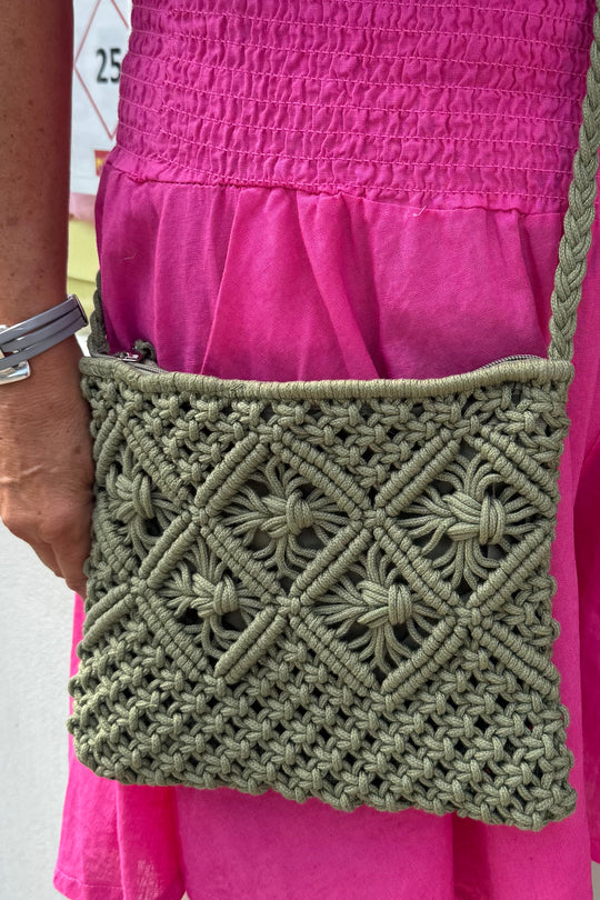 Khaki Crochet Bag