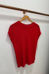 Red Ribbed Top